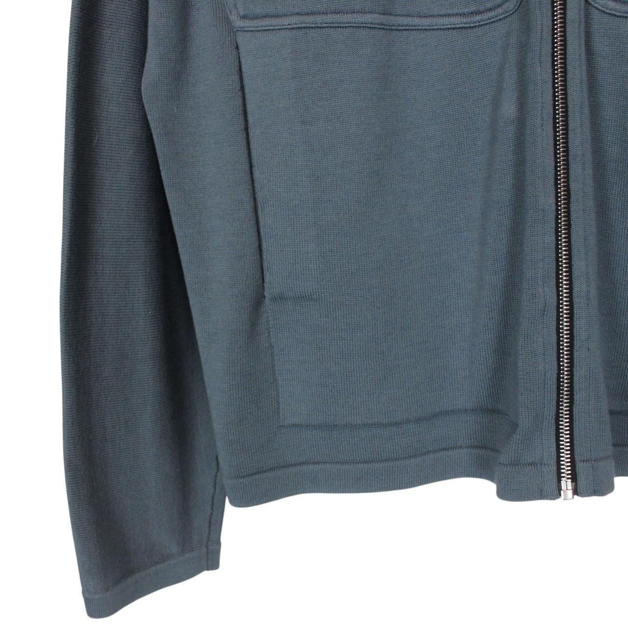 Stone Island Shadow Project AW 2022 Blue Cashmere Silk Blend Knit Full Zip