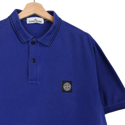 Stone Island AW 2015 Blue Short Sleeve Compass Cotton Polo Shirt