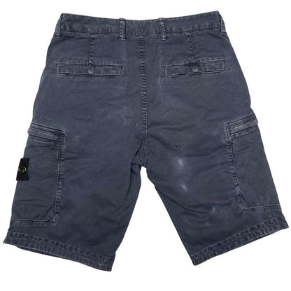 Stone Island SS 2021 Navy Blue Cotton Cargo Shorts