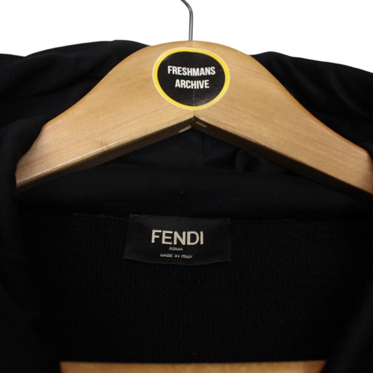 Fendi Black FF Monogram Pullover Cotton Hoodie Jumper