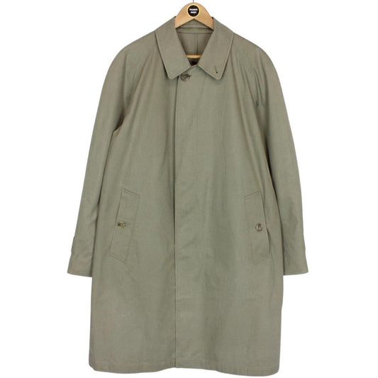 Vintage 90s Burberry Khaki Green Single Breasted Coat