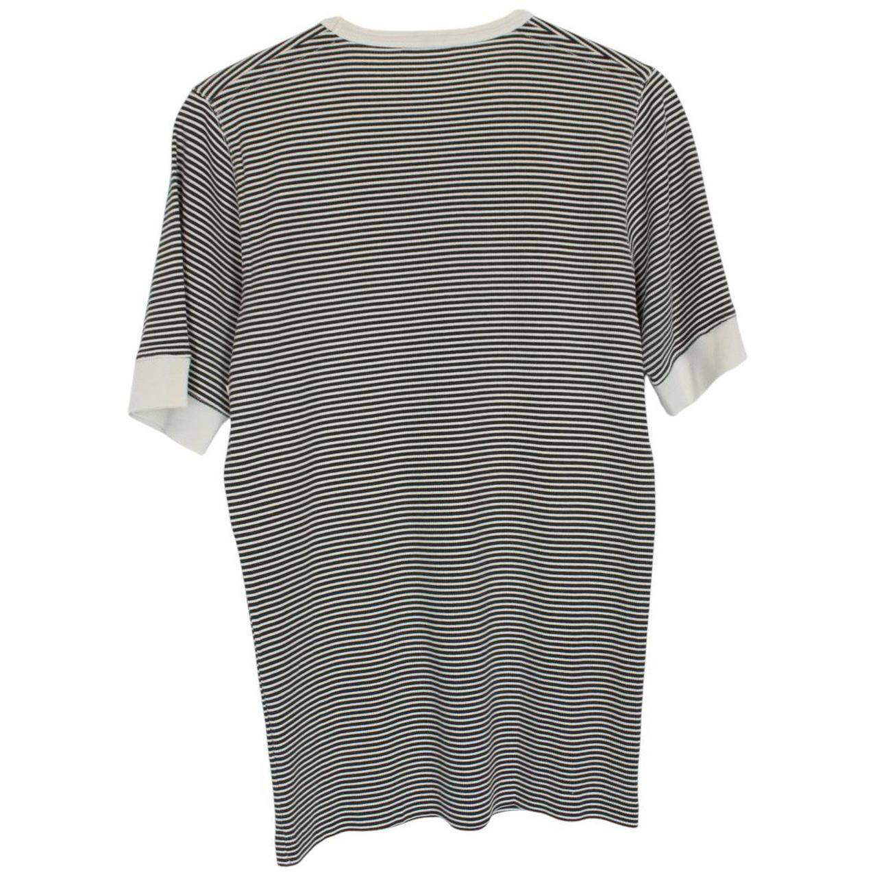 Vintage Stone Island Marina SS 2006 Black and Beige Striped Short Sleeve T-Shirt