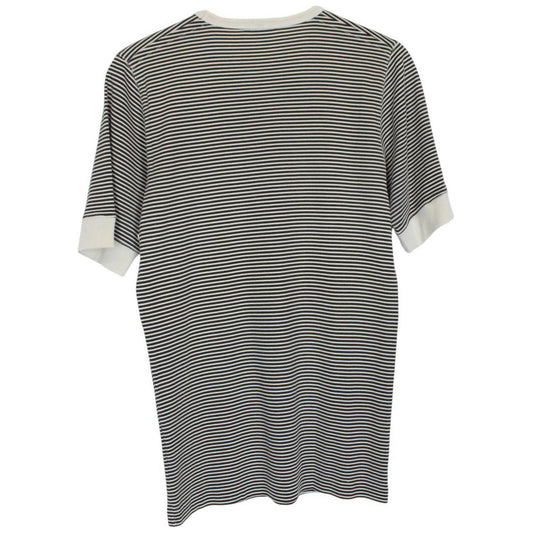 Vintage Stone Island Marina SS 2006 Black and Beige Striped Short Sleeve T-Shirt