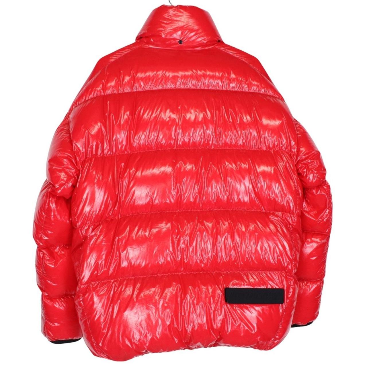 Moncler Grenoble Verrand Red and Black Full Zip Nylon Down Jacket