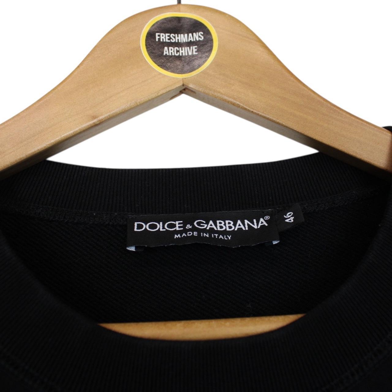 Dolce and Gabbana Black and White Logo Print Sweatshirt Jumper