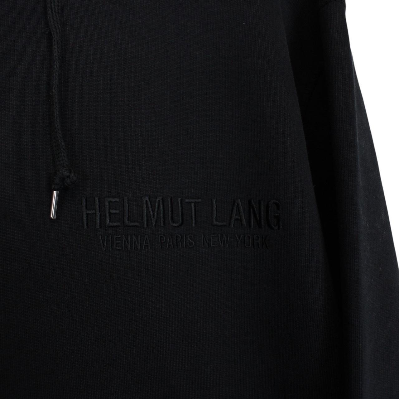 Helmut Lang Black Bird Print Cotton Hoodie Jumper