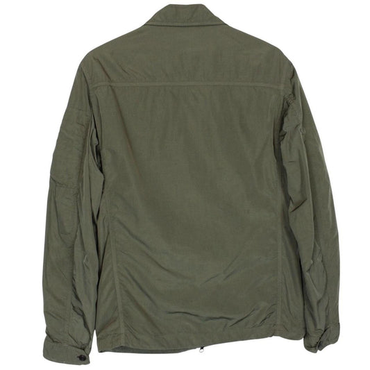 CP Company Khaki Green Chrome Nylon Garment Dyed Lens Overshirt Jacket