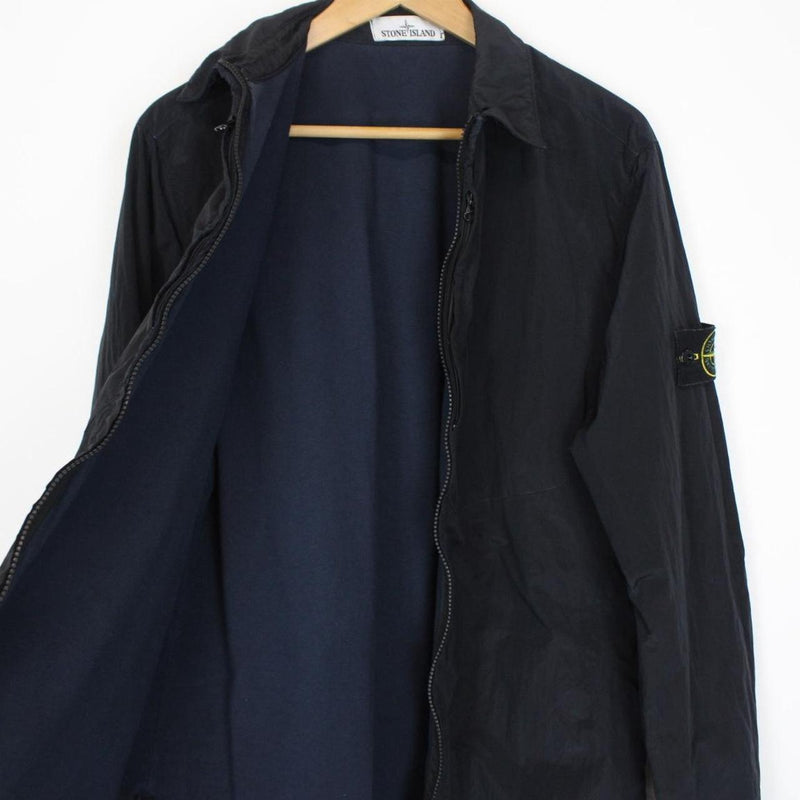 Stone Island AW 2016 Navy Blue Full Zip Nylon Metal Overshirt Jacket