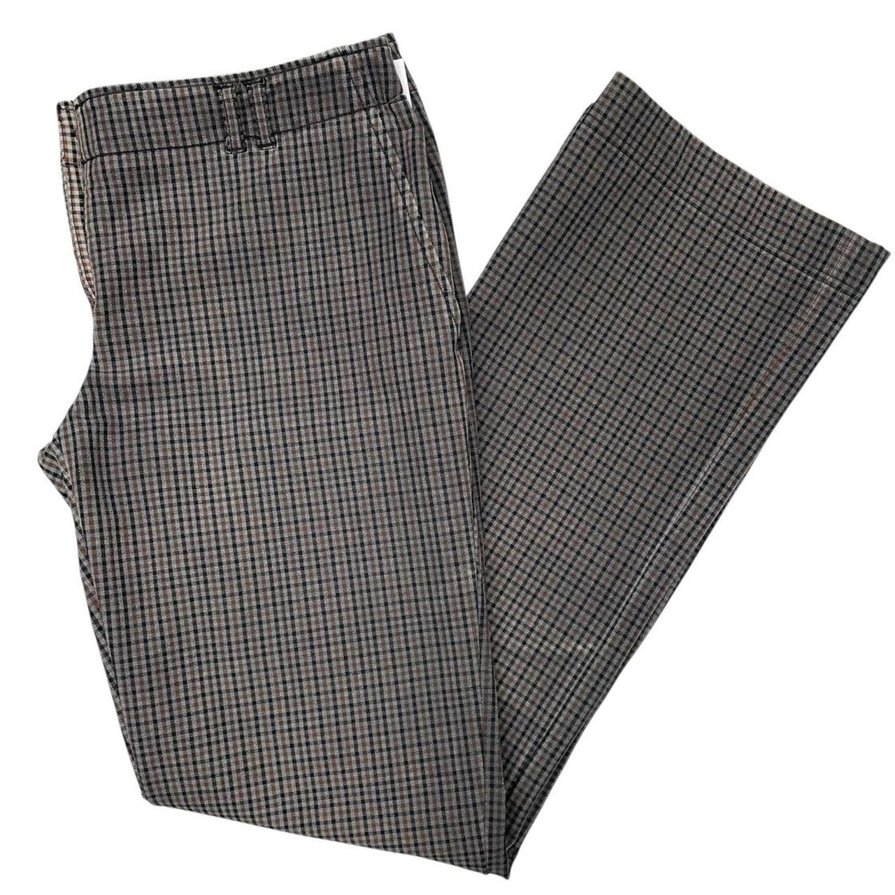 Vintage 00s Prada Sport Brown Check High Waisted Flared Trousers