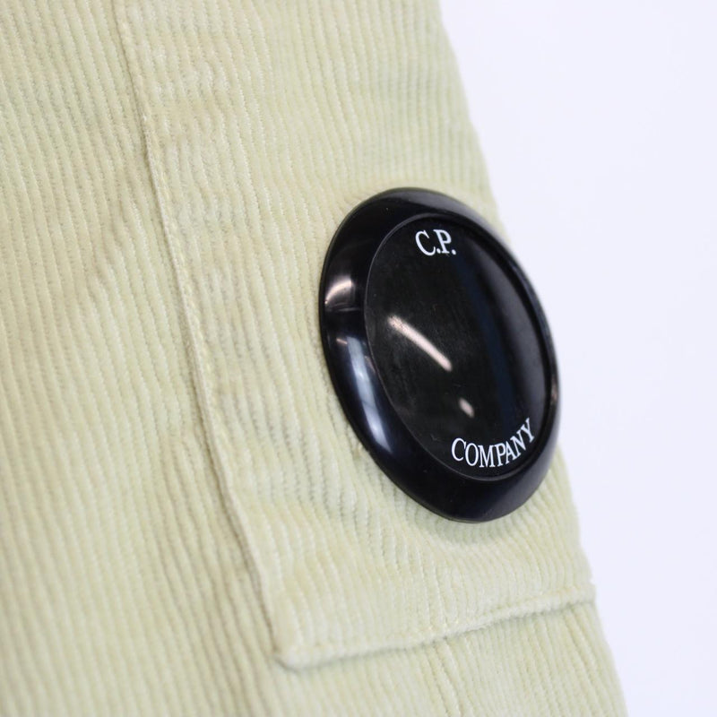 CP Company Pale Yellow Corduroy 1/4 Zip Lens Overshirt Jacket