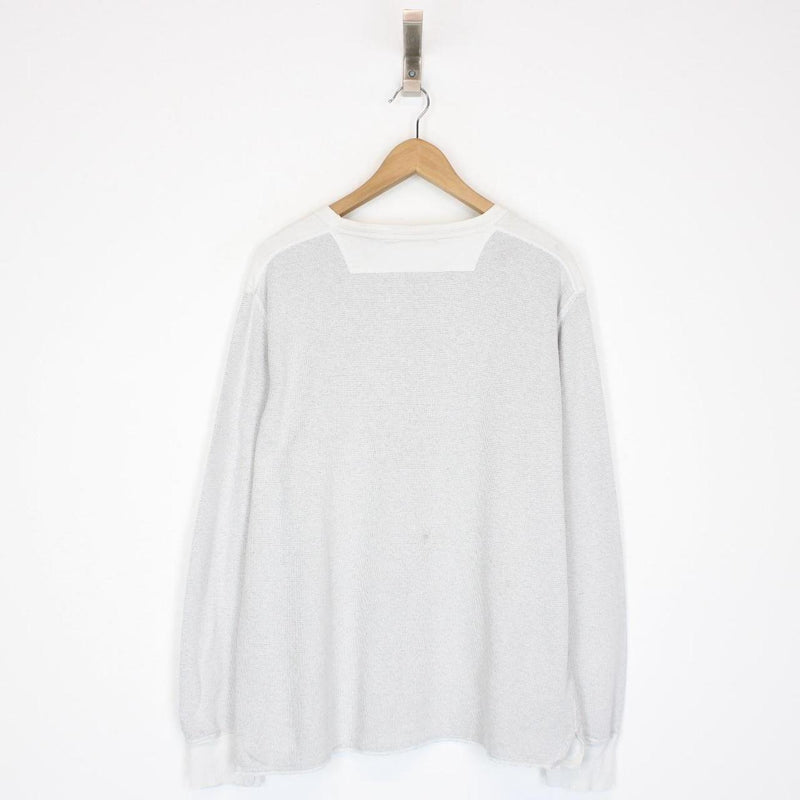 Vintage Stone Island Grey Logo Embroidered Cotton Sweatshirt Jumper