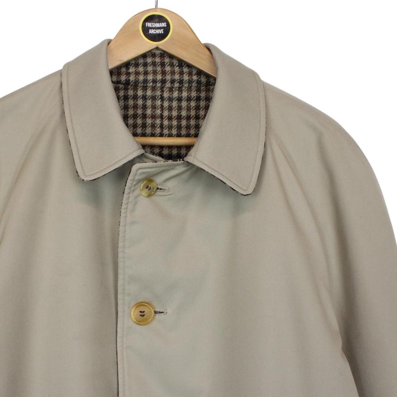 Vintage 90s Burberry Tan and Brown Cotton and Wool Reversible Trench Coat