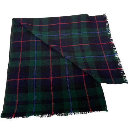 Vintage 90s Burberry Navy Blue and Green Check Lambswool Scarf
