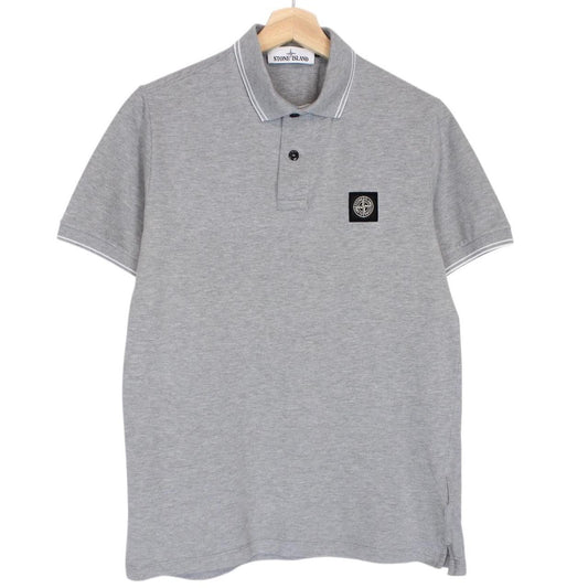 Stone Island Grey Short Sleeve Compass Cotton Polo Shirt