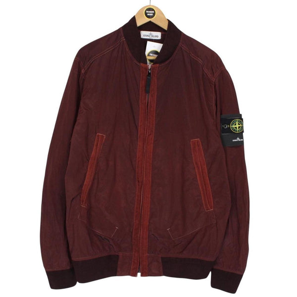 Stone Island SS 2013 Burgundy Nylon Metal Full Zip Bomber Jacket