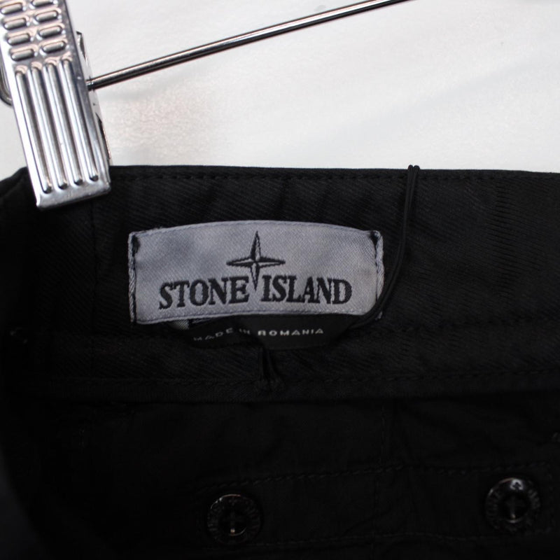 Stone Island SS 2022 Black Bermuda Cotton Cargo Shorts