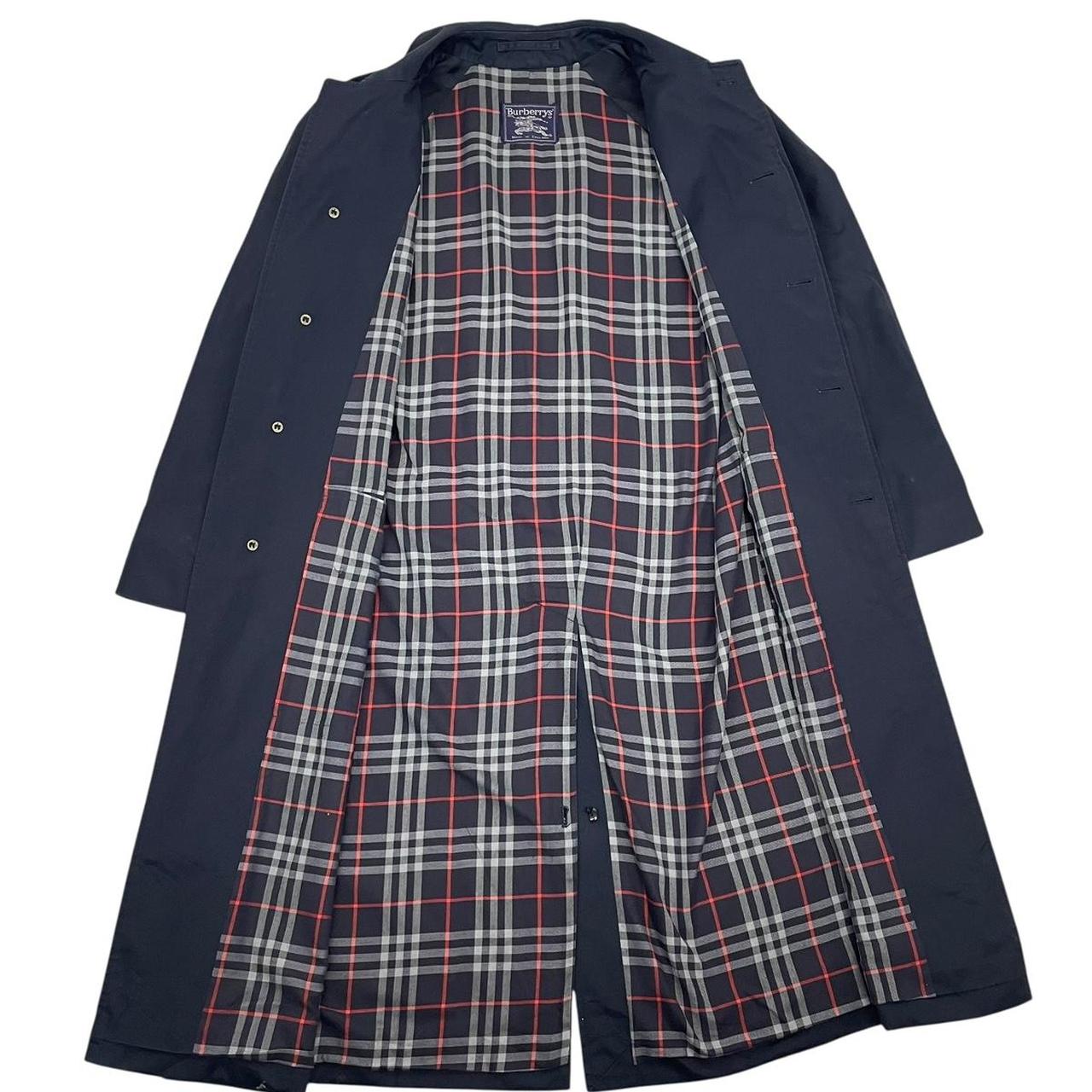 Vintage 90s Burberry Navy Blue Single Breasted Trench Coat