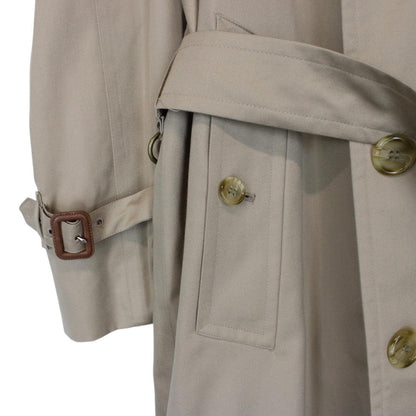 Vintage 90s Burberry Tan Brown Nova Check Double Breasted Belted Trench Coat