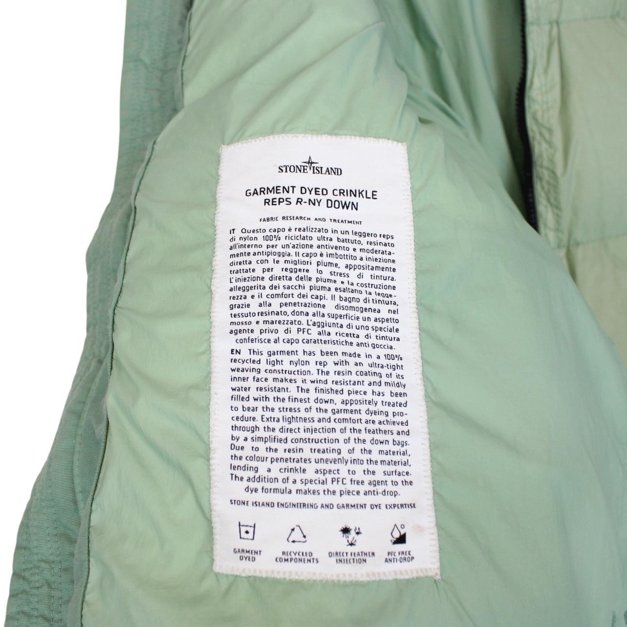 Stone Island AW 2022 Green Garment Dyed Crinkle Reps R-NY Down Puffer Jacket