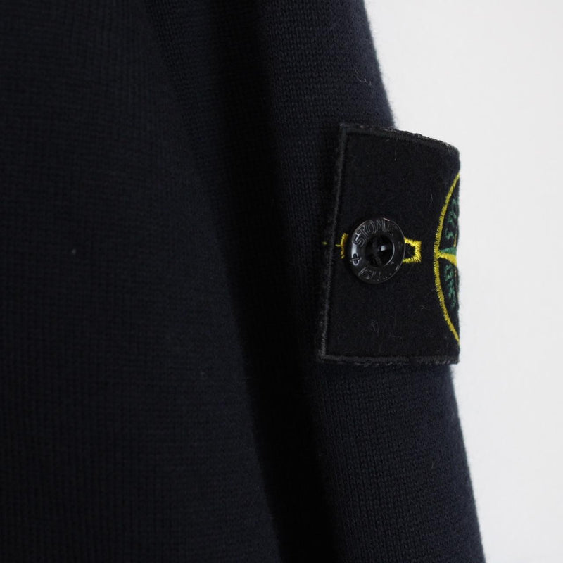 Stone Island SS 2021 Navy Blue Cotton Knit Cardigan Jumper
