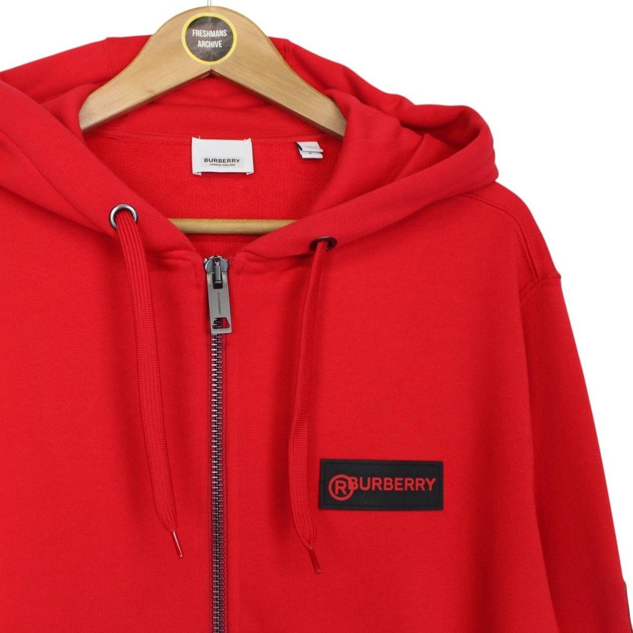 Burberry Red and Tan Nova Check Full Zip Aubree Hoodie Jumper