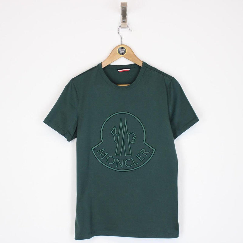 Moncler Maglia Green Embroidered Logo Short Sleeve T-Shirt