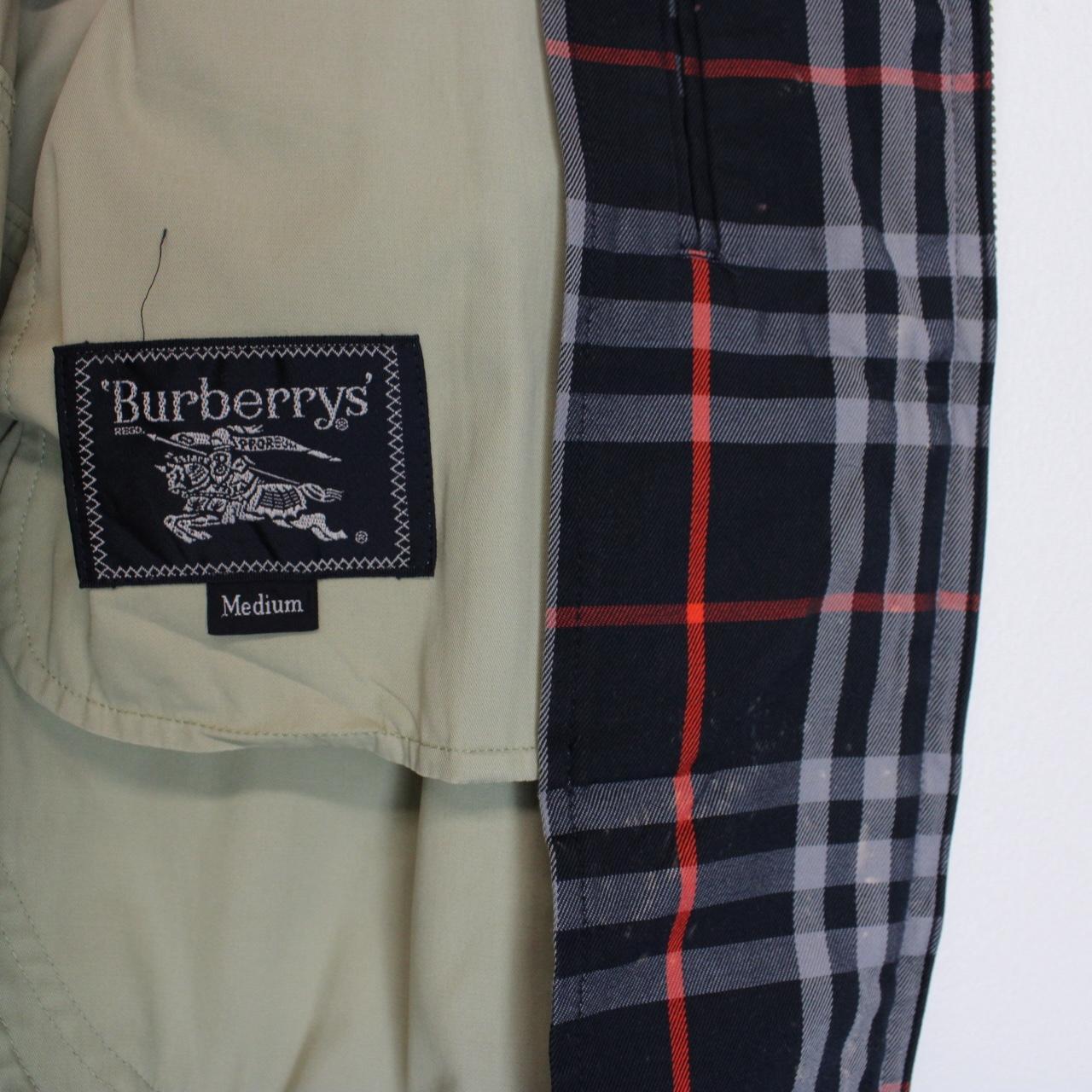 Vintage 90s Burberry Beige and Navy Blue Nova Check Harrington Jacket