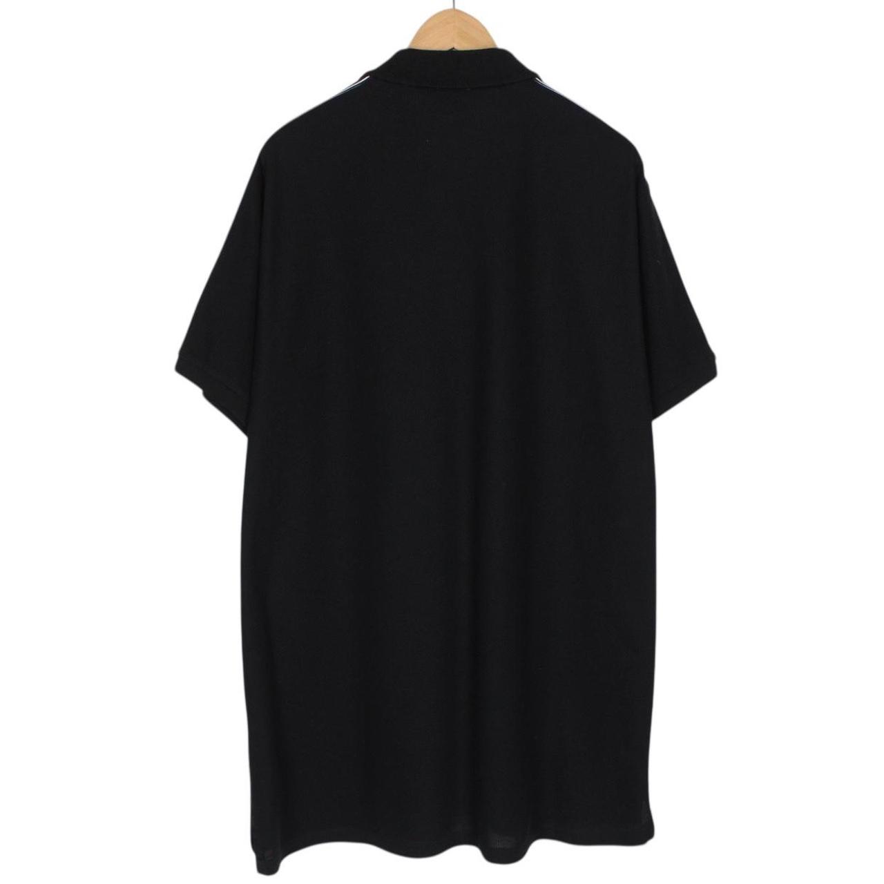 Burberry Black and White Tape Logo Short Sleeve Cotton Polo Shirt