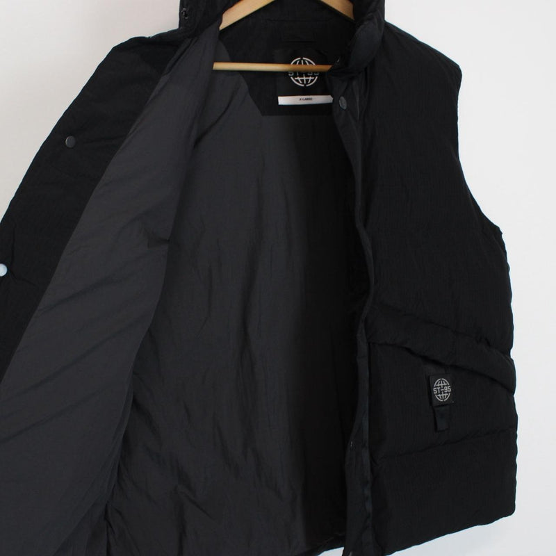 ST95 Black Recycled Nylon Puffer Gilet Vest