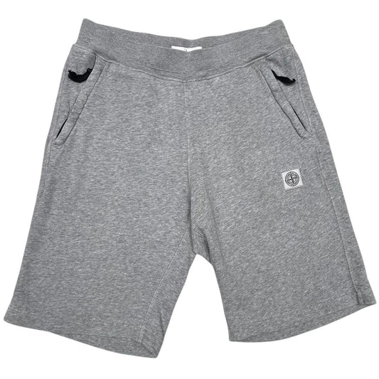 Stone Island AW 2016 Grey Compass Logo Cotton Jogger Shorts