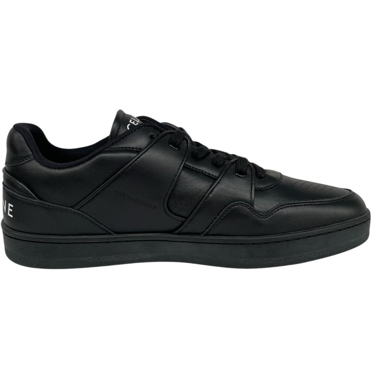 CELINE black trainers smooth calfskin leather with logo detail and original dust bags.