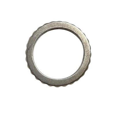Chrome Hearts silver 3mm cross ring with engraved logo and minor scratches.