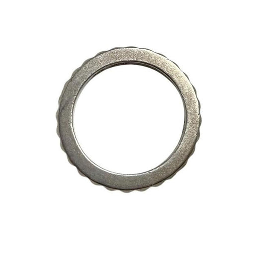 Chrome Hearts silver 3mm cross ring with engraved logo and minor scratches.