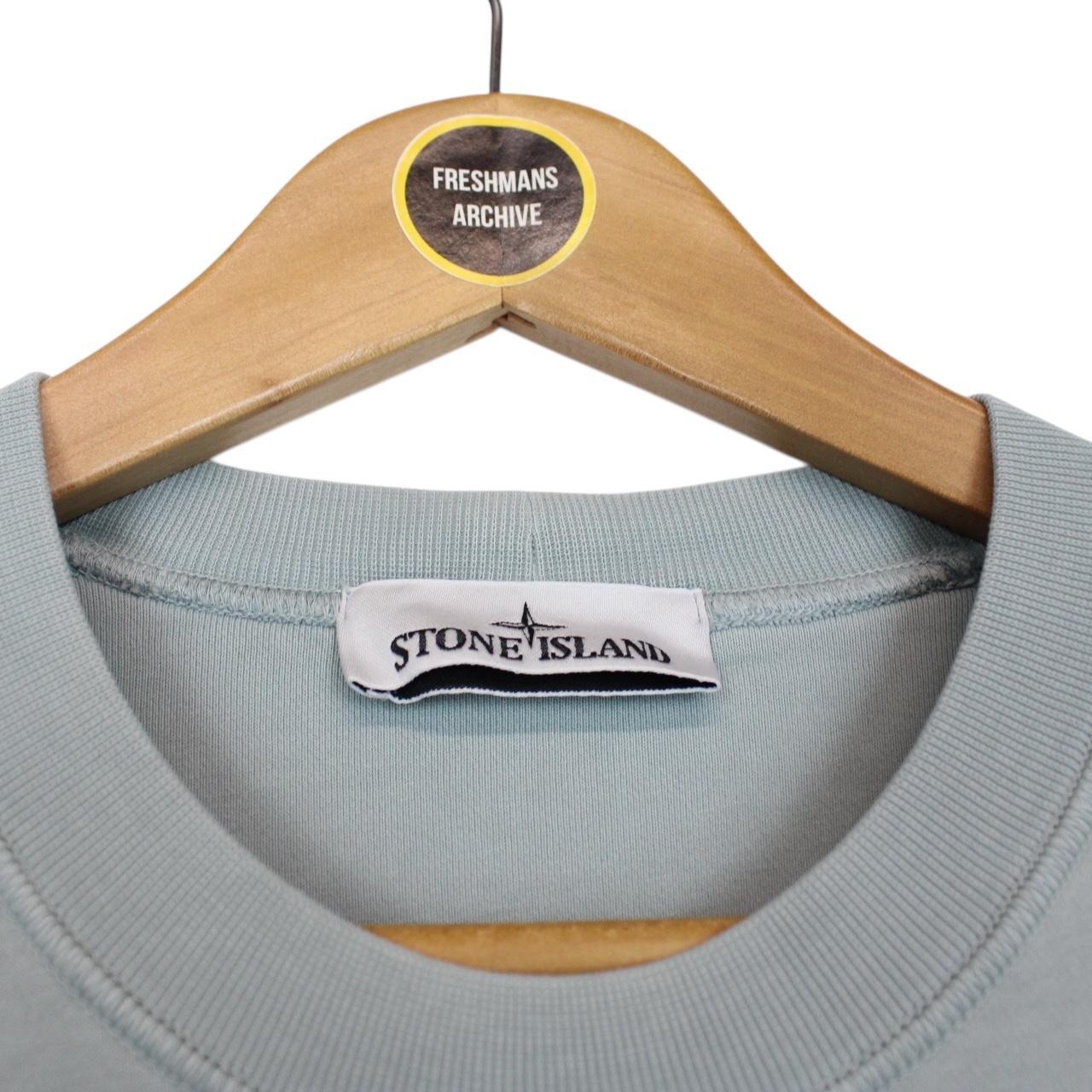 Stone Island Blue Cotton Sweatshirt Jumper