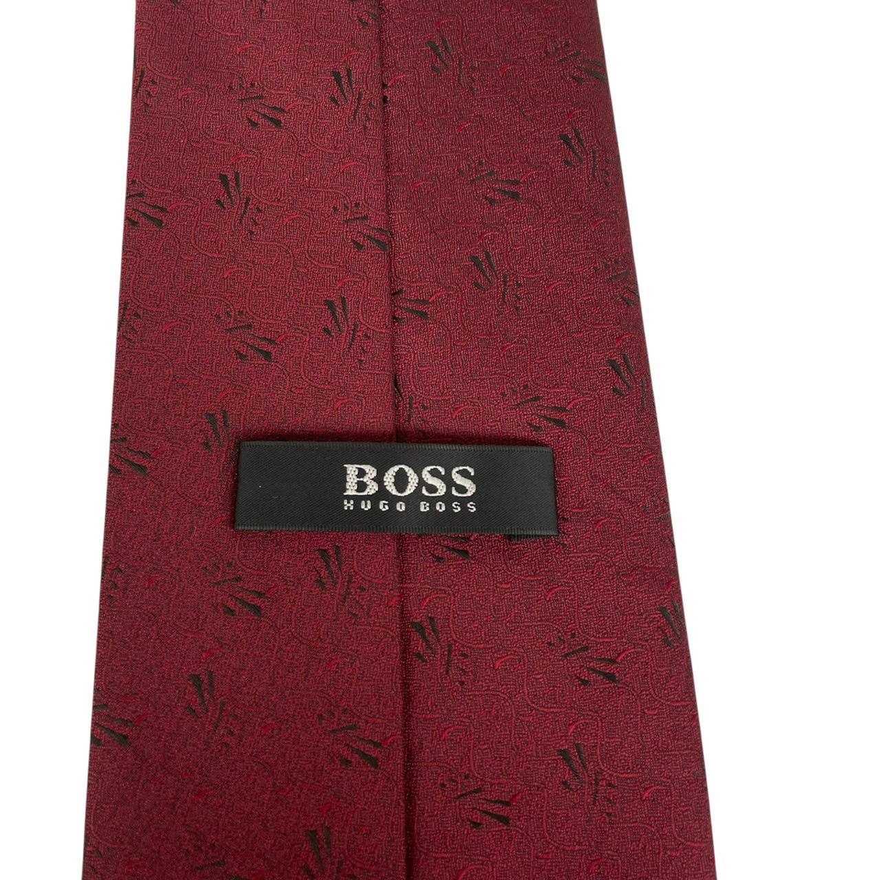 Vintage Hugo Boss Burgundy Silk Tie