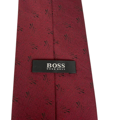 Vintage Hugo Boss Burgundy Silk Tie