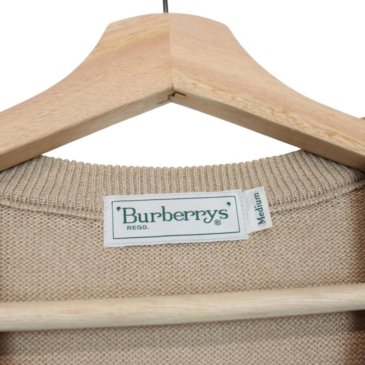 Vintage 90s Burberry Beige Nova Check Wool Knit Sweater Vest