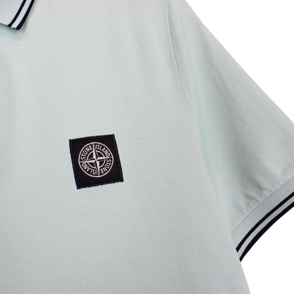 Stone Island Mint Green Short Sleeve Compass Cotton Polo Shirt