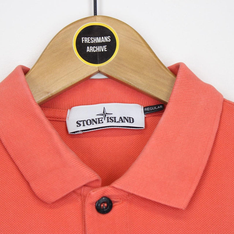 Stone Island SS 2020 Orange Short Sleeve Compass Polo Shirt