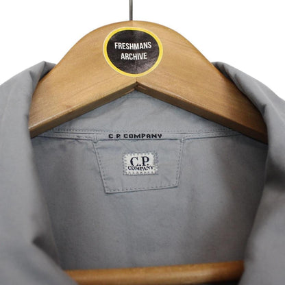 CP Company Grey Full Zip Cotton Lens Overshirt Jacket