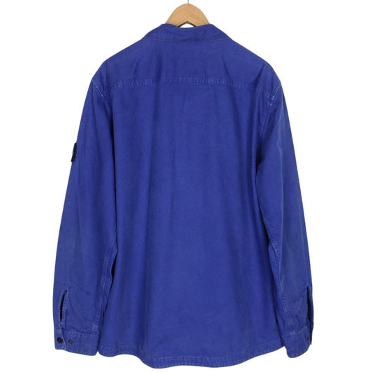 Stone Island AW 2015 Blue Full Zip Cotton Overshirt Jacket