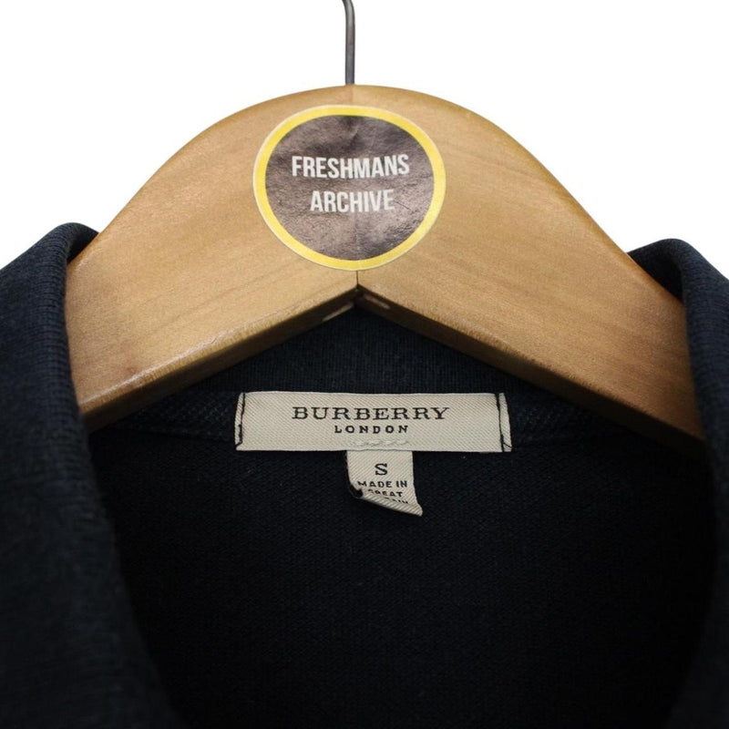 Burberry London Navy Blue Nova Check Short Sleeve Cotton Polo Shirt