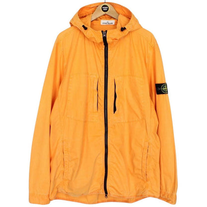 Stone Island AW 2017 Orange Full Zip Hooded Cotton Overshirt Jacket