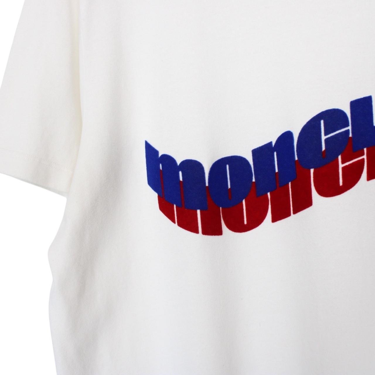 Moncler Maglia White Wave Logo Short Sleeve T-Shirt