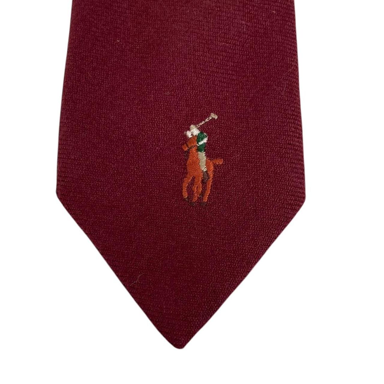 Vintage Polo Ralph Lauren Burgundy Wool Tie