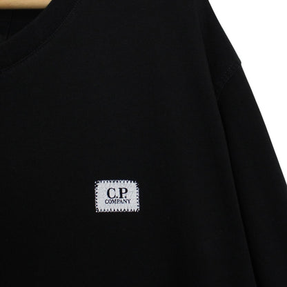 CP Company Black Logo Print Short Sleeve Cotton T-Shirt