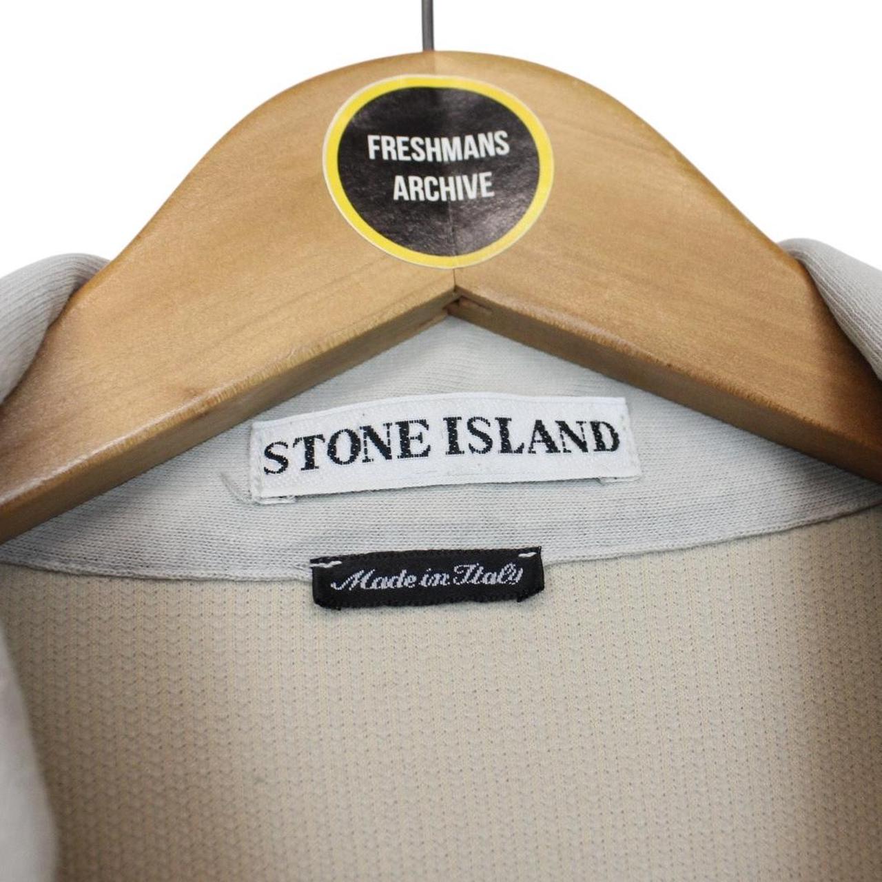 Vintage Stone Island SS 2000 Light Grey Ribbed Cotton/Nylon Full Zip Sweatshirt