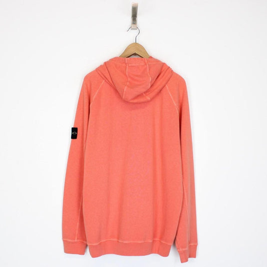 Stone Island SS 2022 Orange Full Zip Cotton Hoodie Jumper