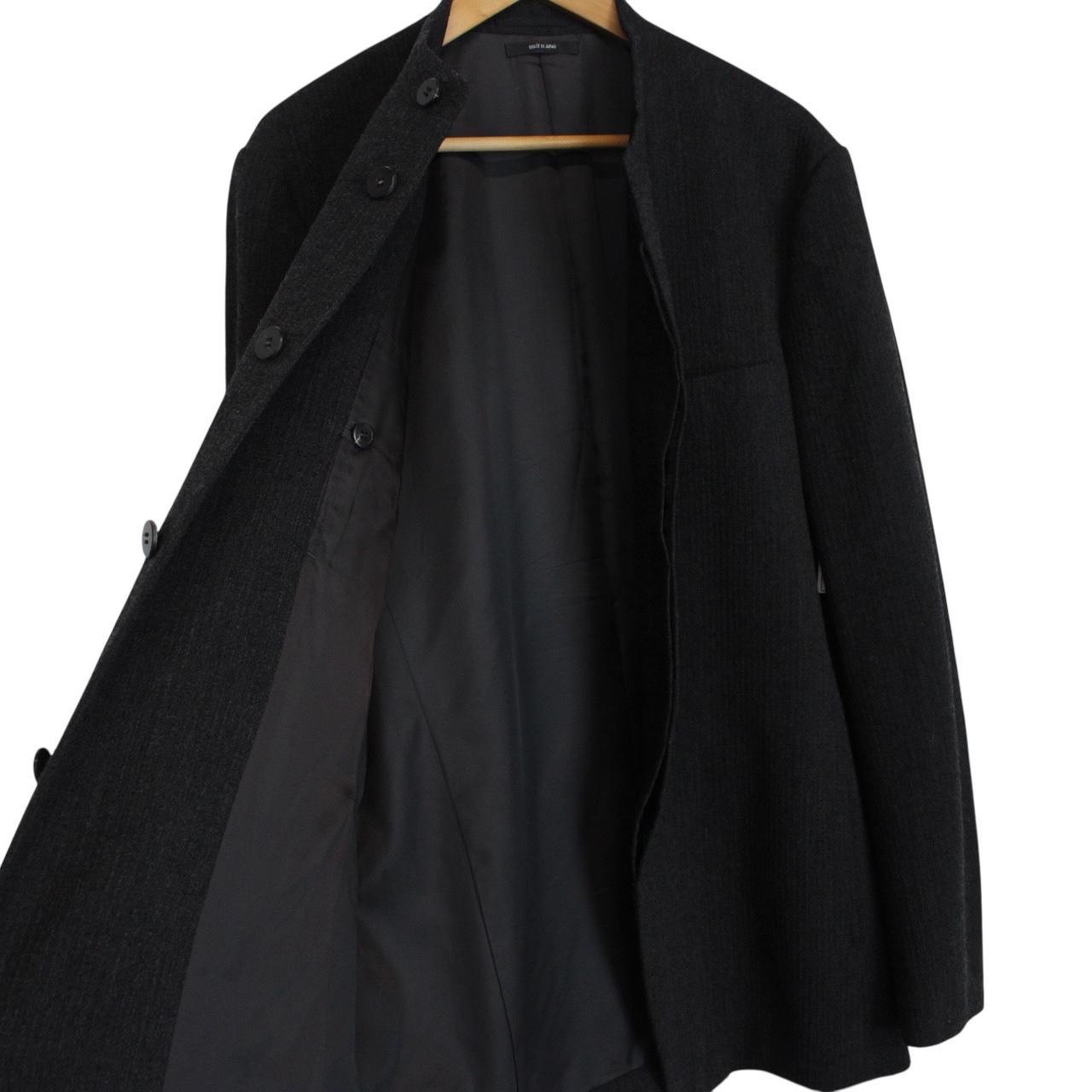 Vintage Issey Miyake Dark Grey Wool Blend Collarless Jacket