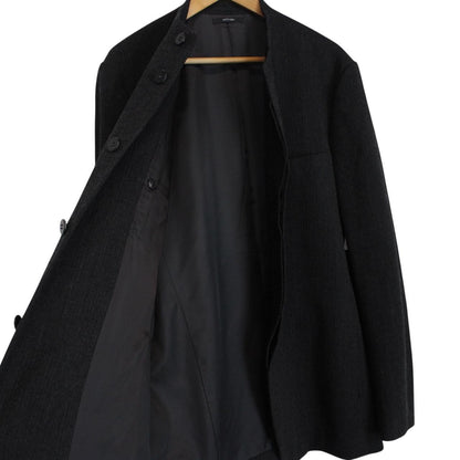 Vintage Issey Miyake Dark Grey Wool Blend Collarless Jacket